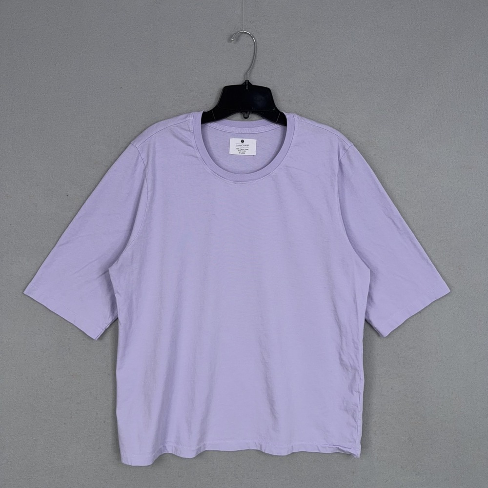 Classic T-Shirt Company Womens XXL Purple Organic Cotton Boxy Elbow Sleeve Tee